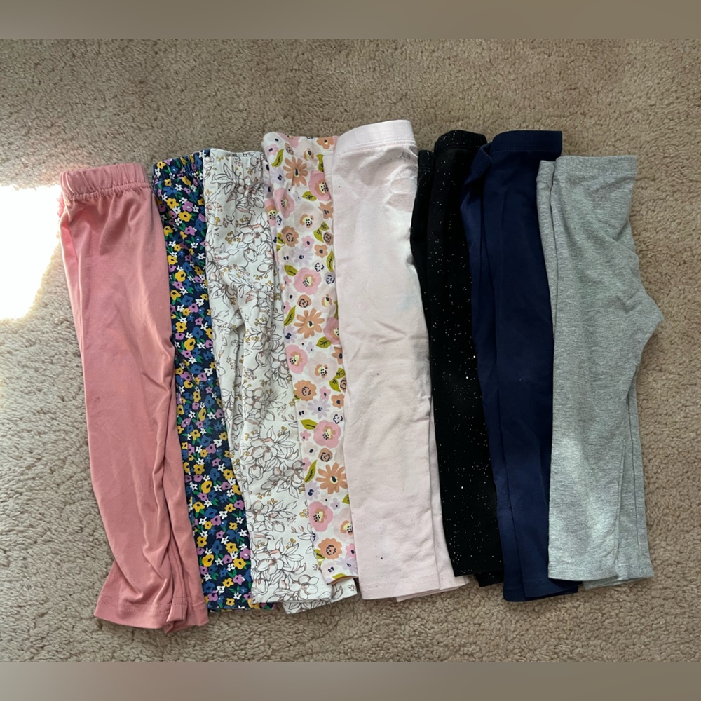 LOT toddler leggings, 8 pairs, 2T